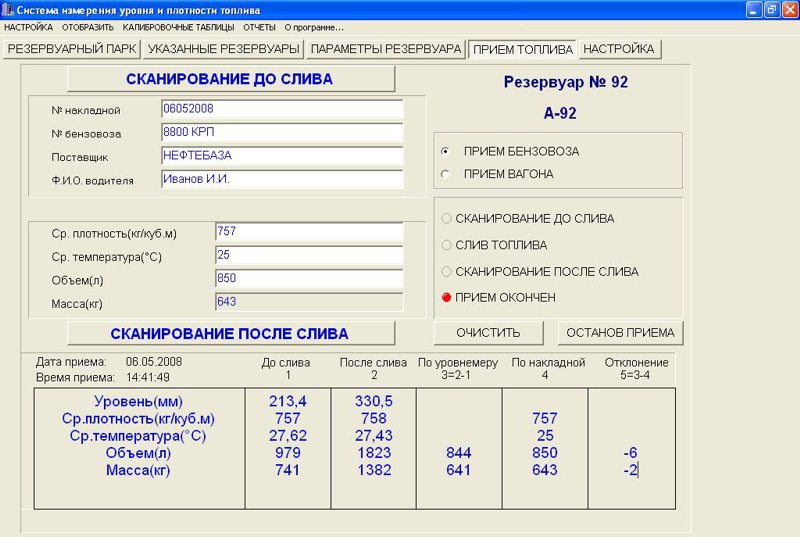 Интерфейс программы «Днипро-01», экран 11